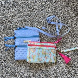 Simply Southern Cactus Wristlet and Lavender Crossbody